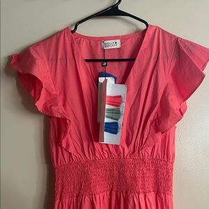 Molly Bracken Pink Dress with Ruffle Detail
